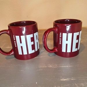Set of 2 Mugs Hershey's Chocolate Since 1894 Ceramic Coffee Cup Mug Brown Silver